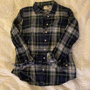 J.CREW Factory plaid collared shirt; Size Small; GUC